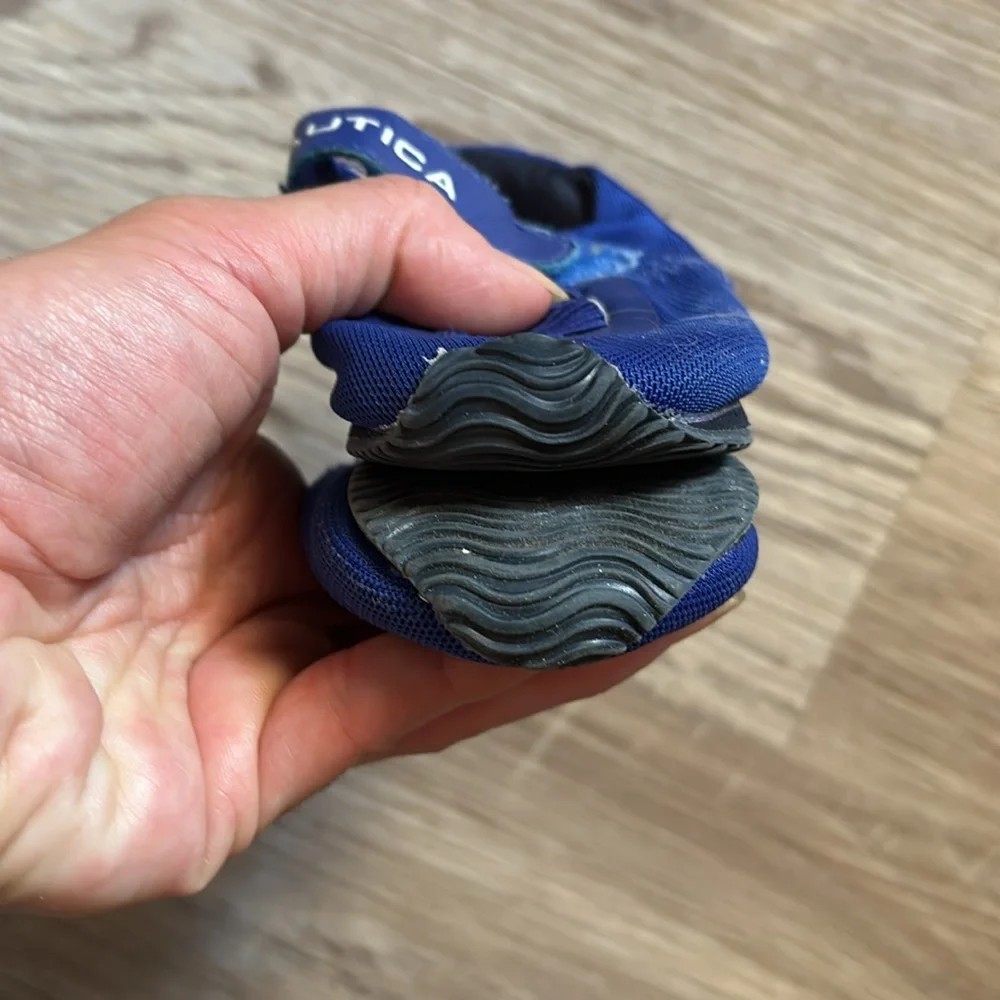 Nautica Blue Baby Walker Shoes Velcro Closure